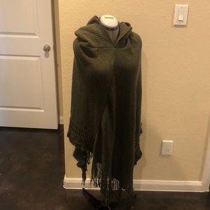 Asymmetrical Hooded Poncho